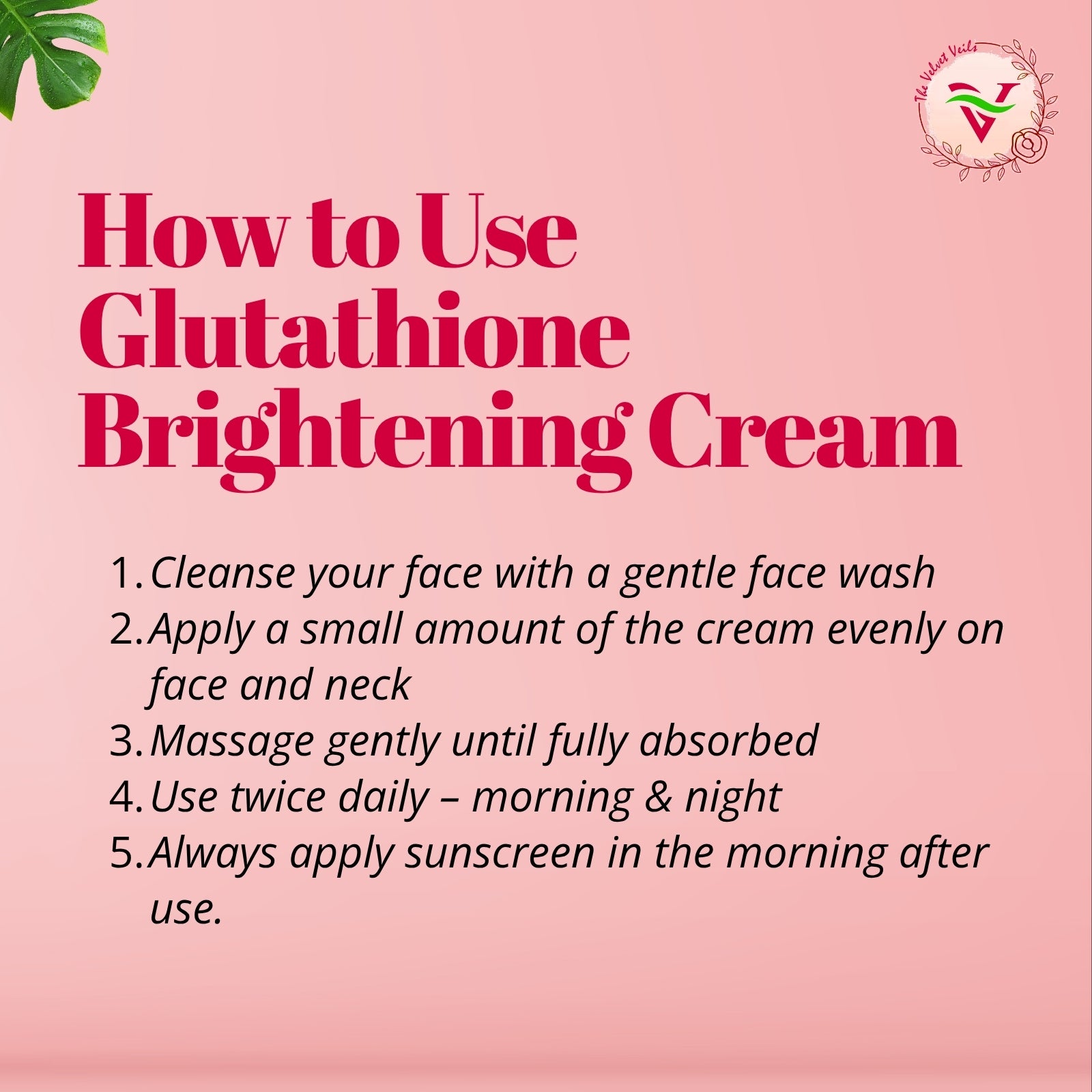 The Velvet Veils Glutathione Brightening Cream