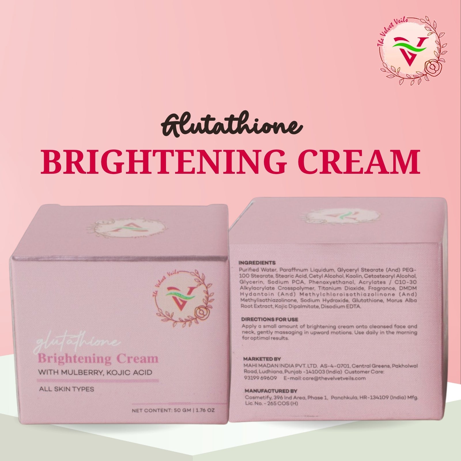 The Velvet Veils Glutathione Brightening Cream