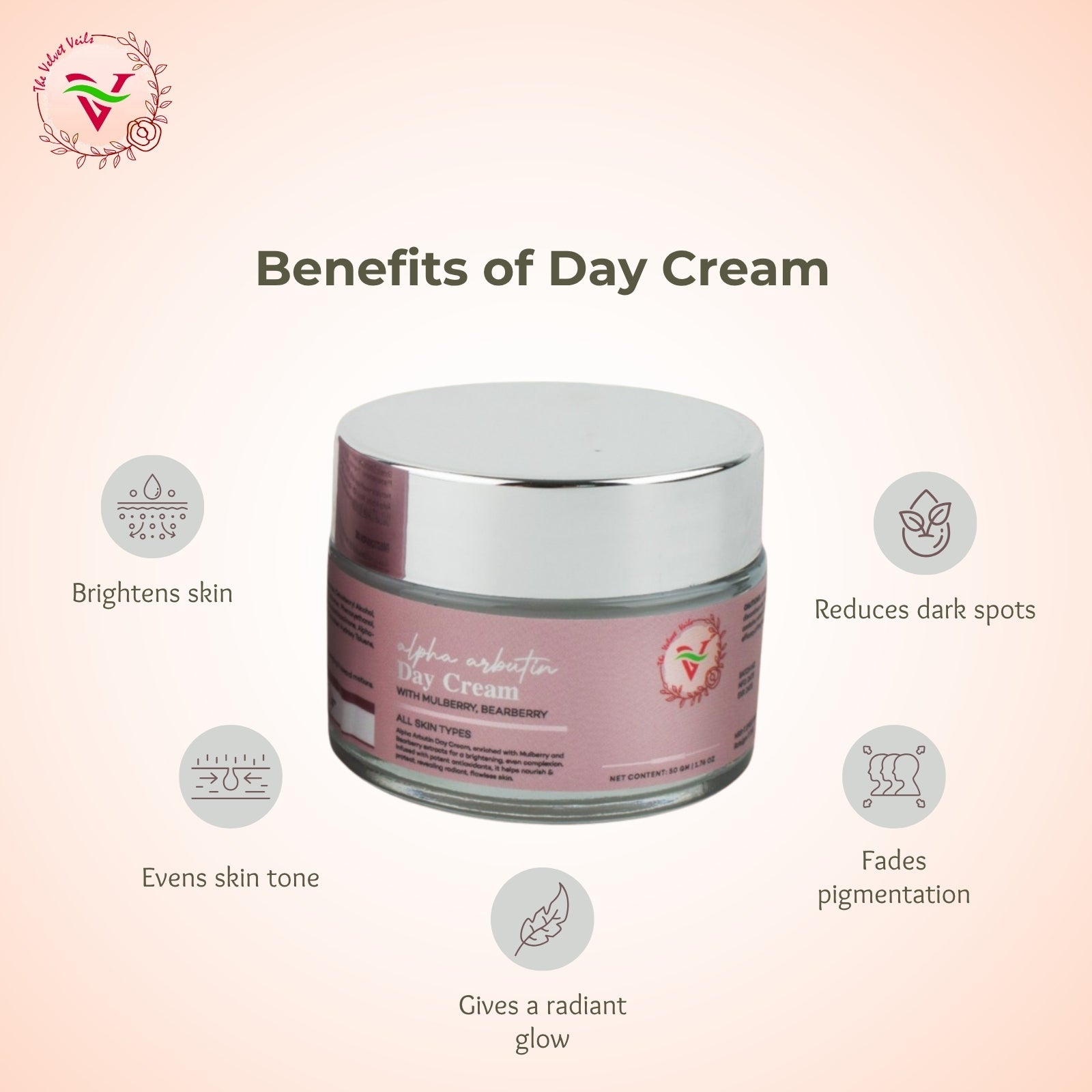 The Velvet Veils Alpha Arbutin Day Cream