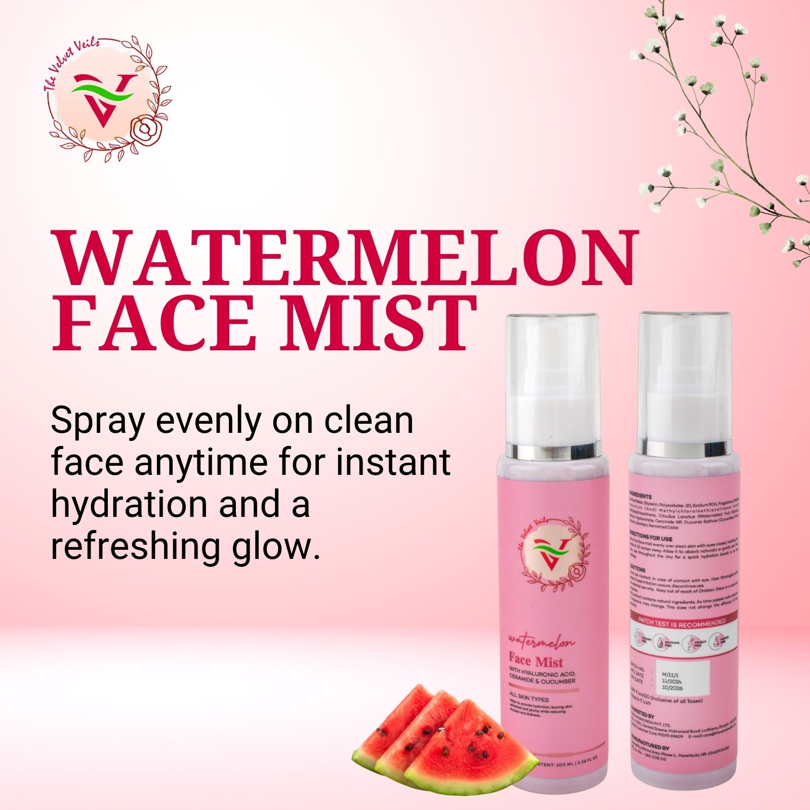 The Velvet Veils Watermelon Face Mist