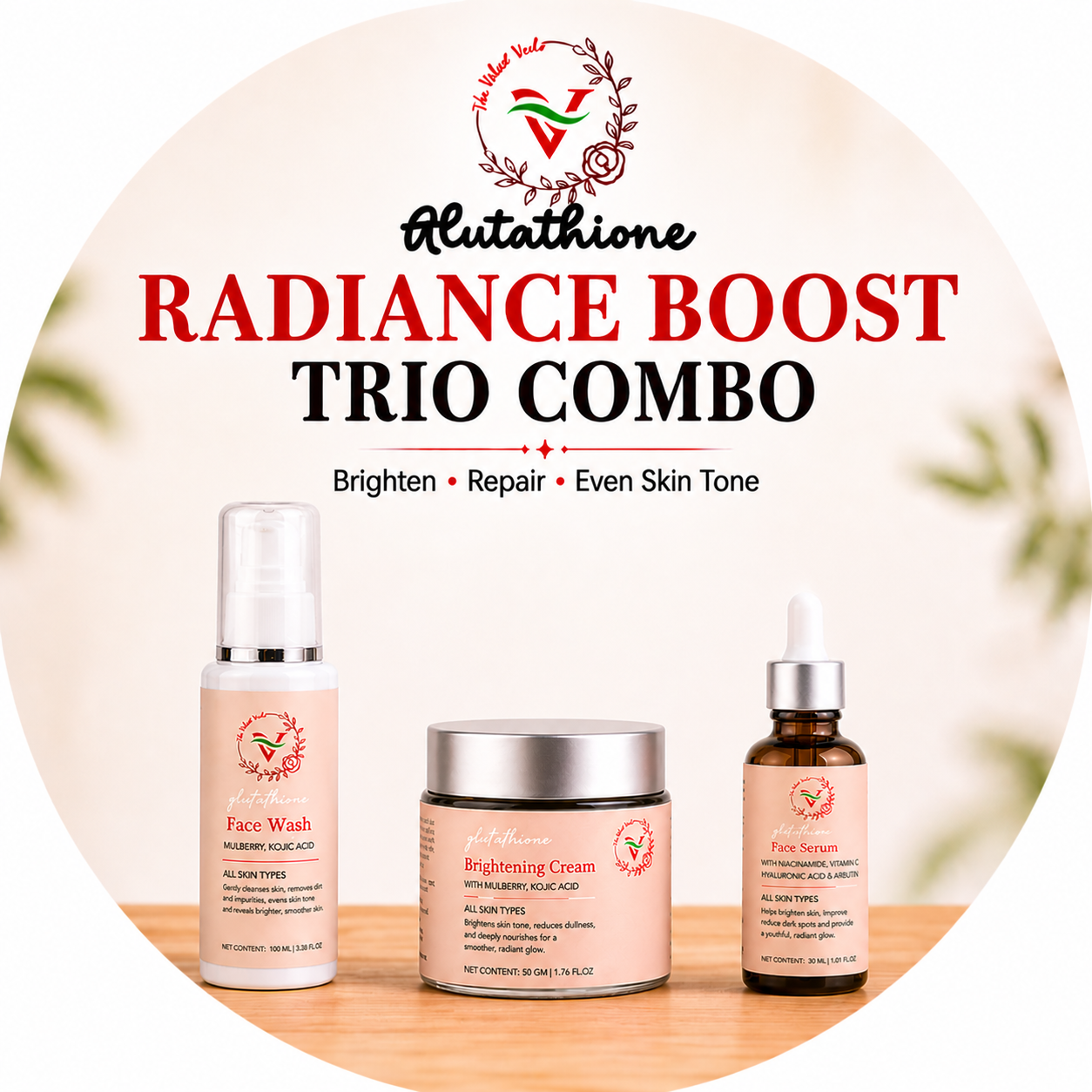 RADIANCE BOOST TRIO – Complete Skincare Combo | The Velvet Veils