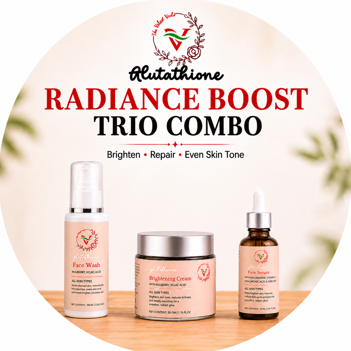 RADIANCE BOOST TRIO – Complete Skincare Combo | The Velvet Veils