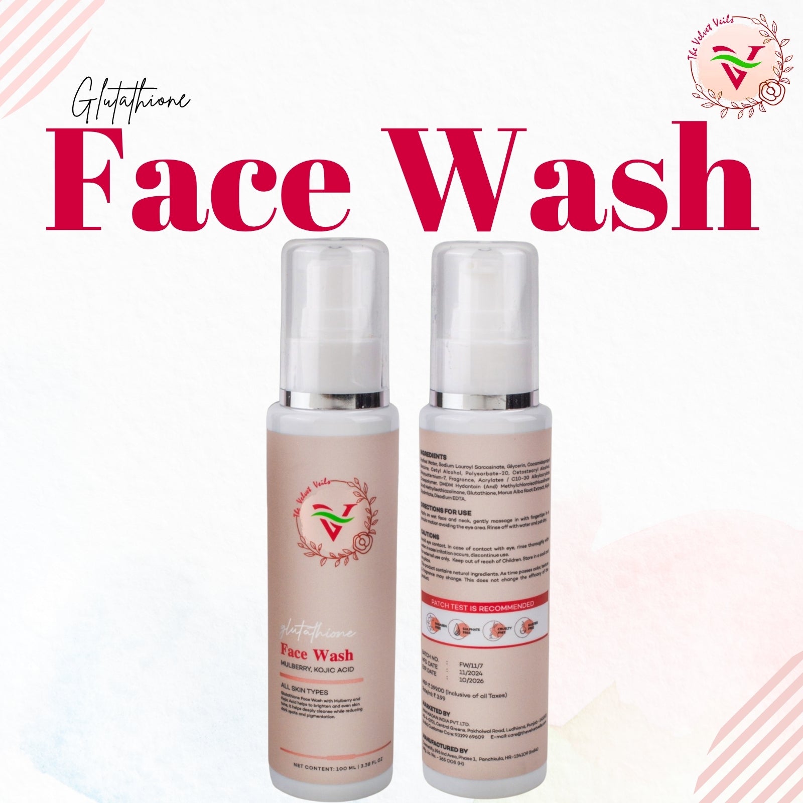 The Velvet Veils Glutathione Face Wash - The Velvet Veils