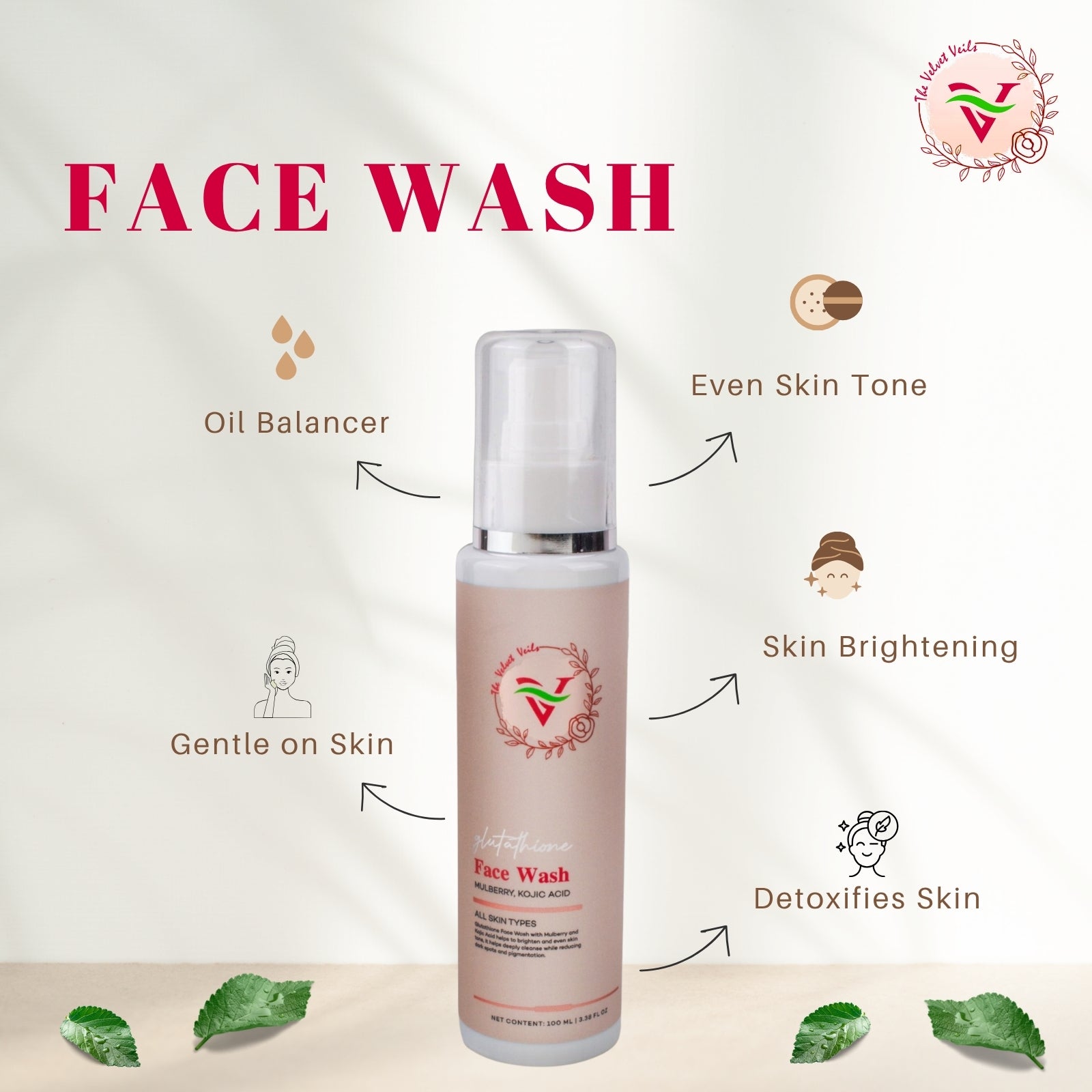 The Velvet Veils Glutathione Face Wash - The Velvet Veils