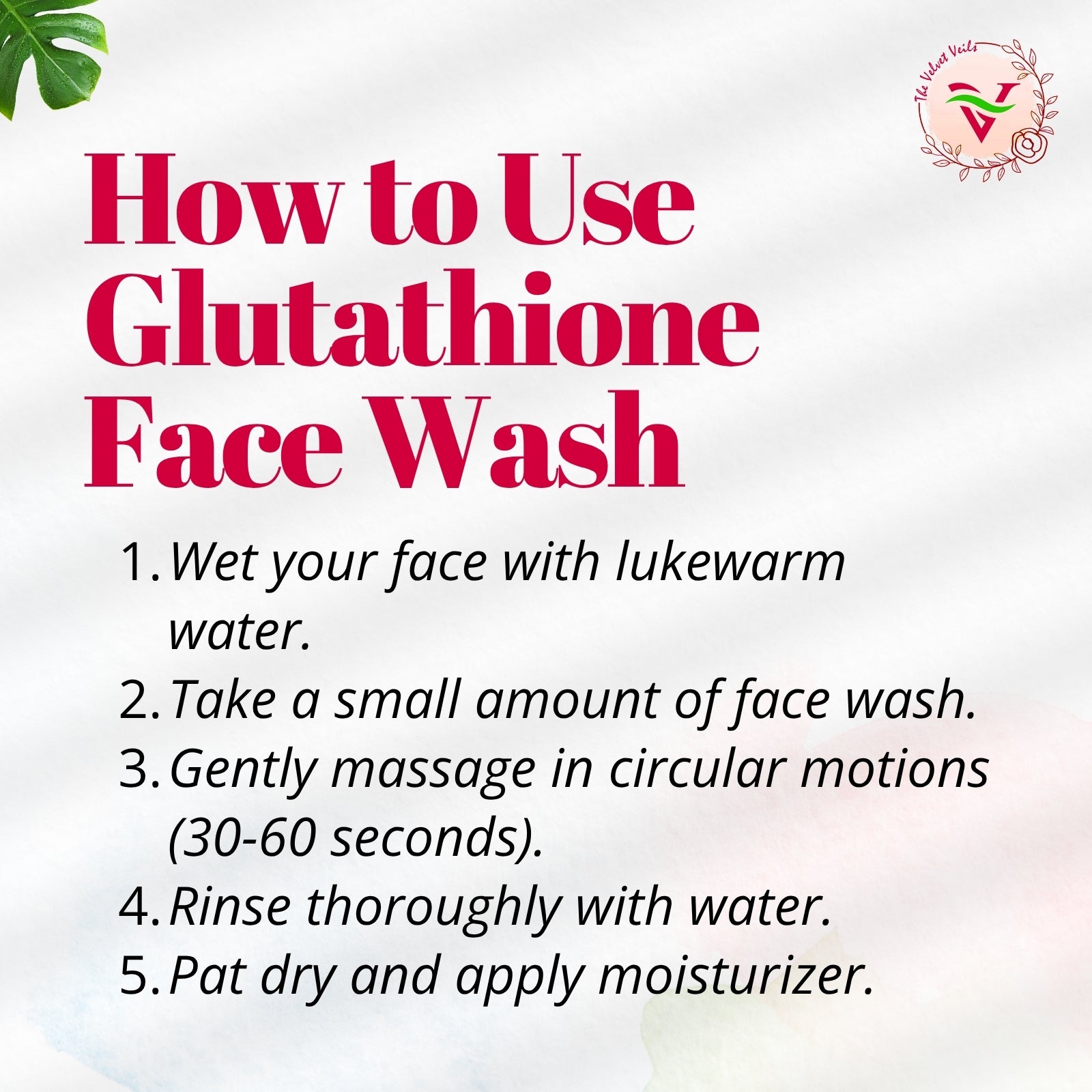 The Velvet Veils Glutathione Face Wash - The Velvet Veils