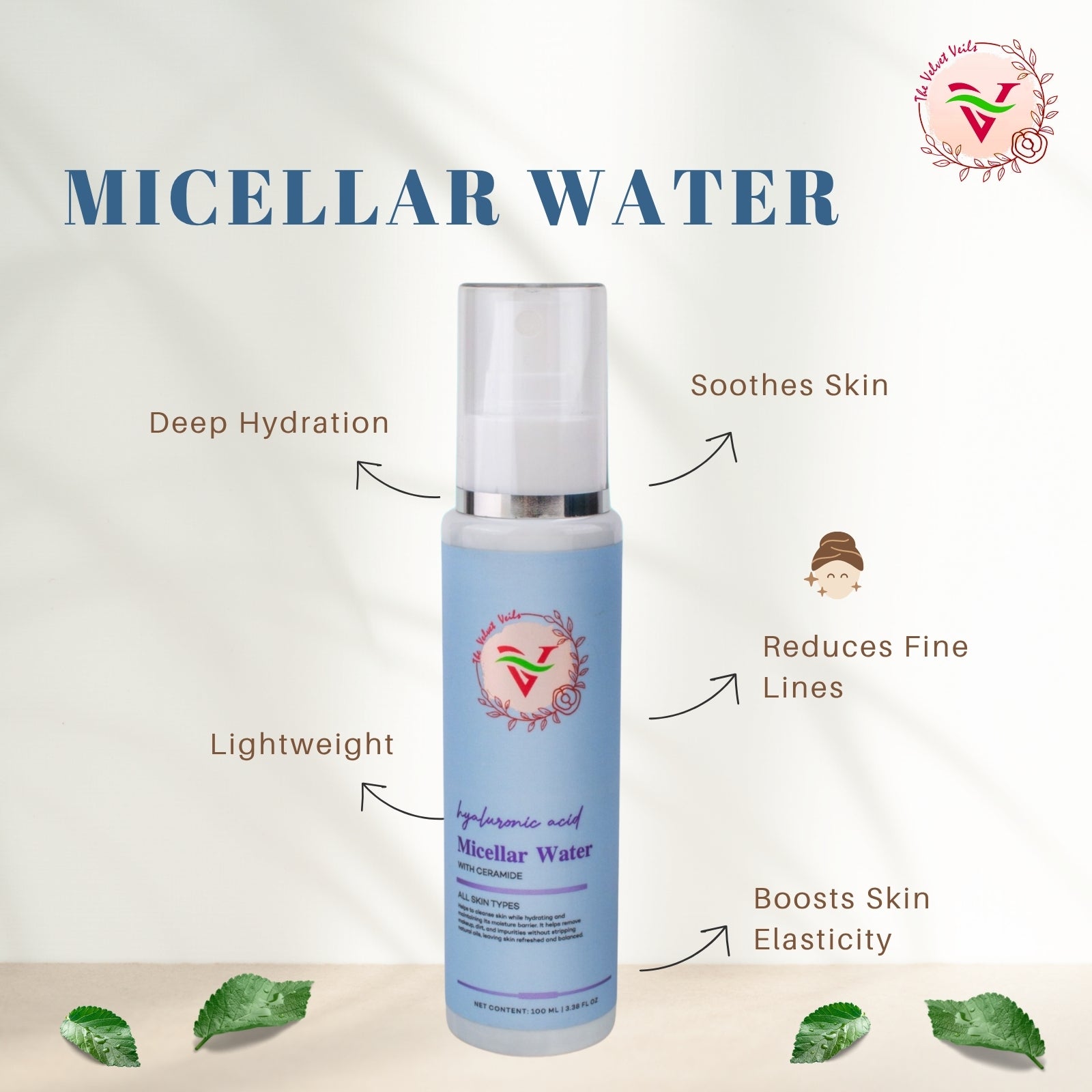 The Velvet Veils Hyaluronic Acid Micellar Water