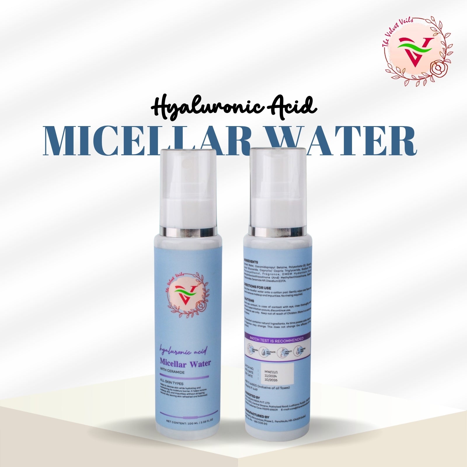 The Velvet Veils Hyaluronic Acid Micellar Water
