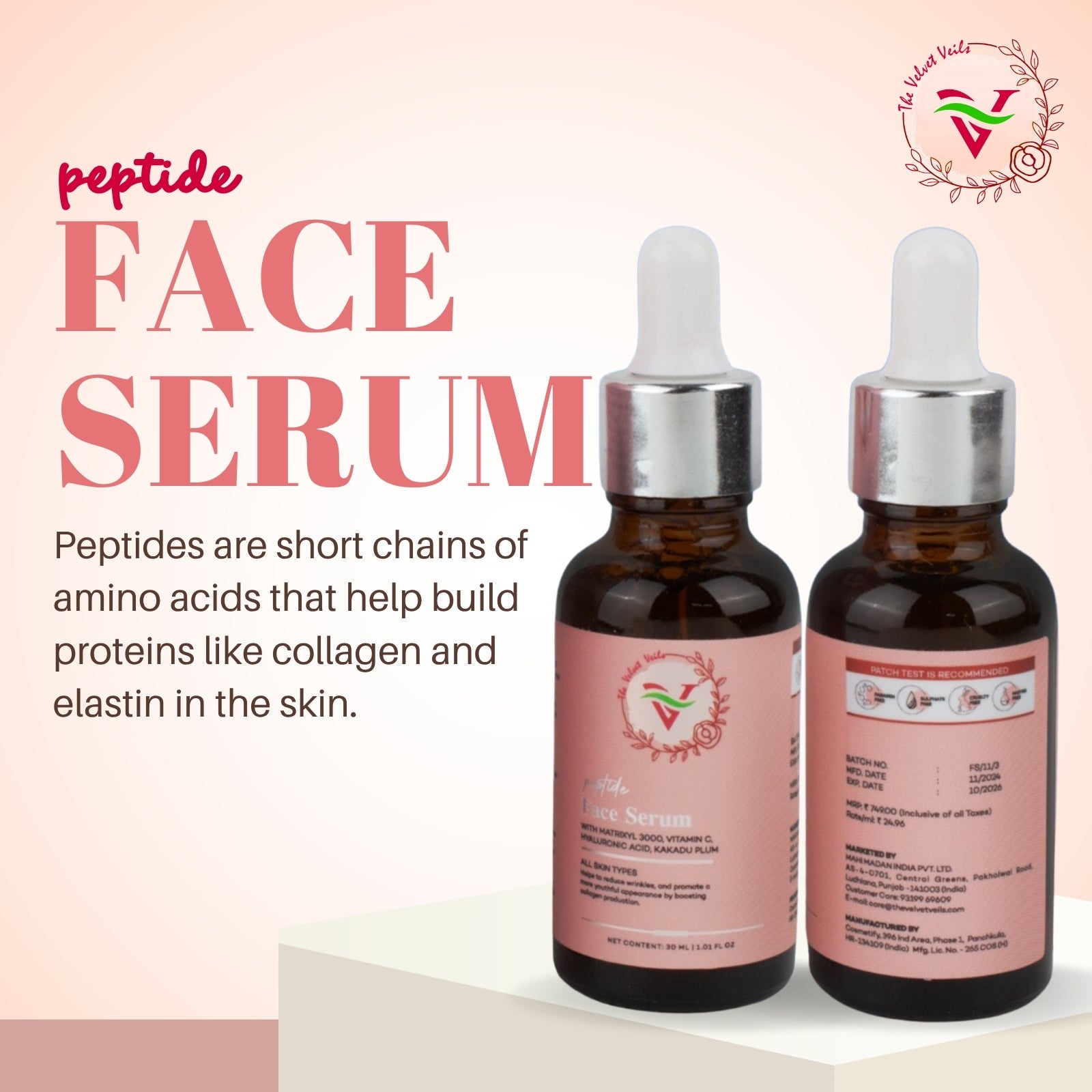 The Velvet Veils Peptide Face Serum