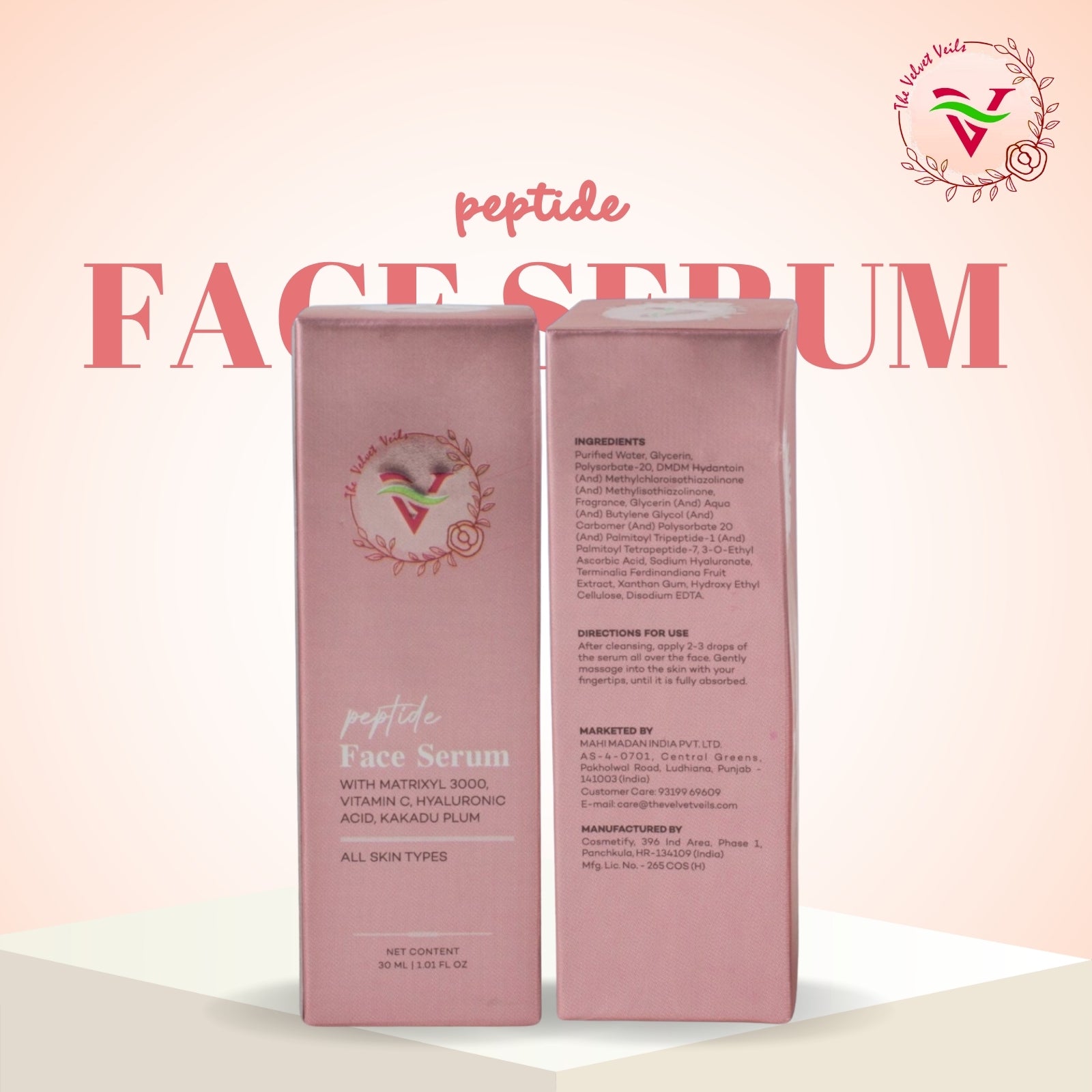 The Velvet Veils Peptide Face Serum