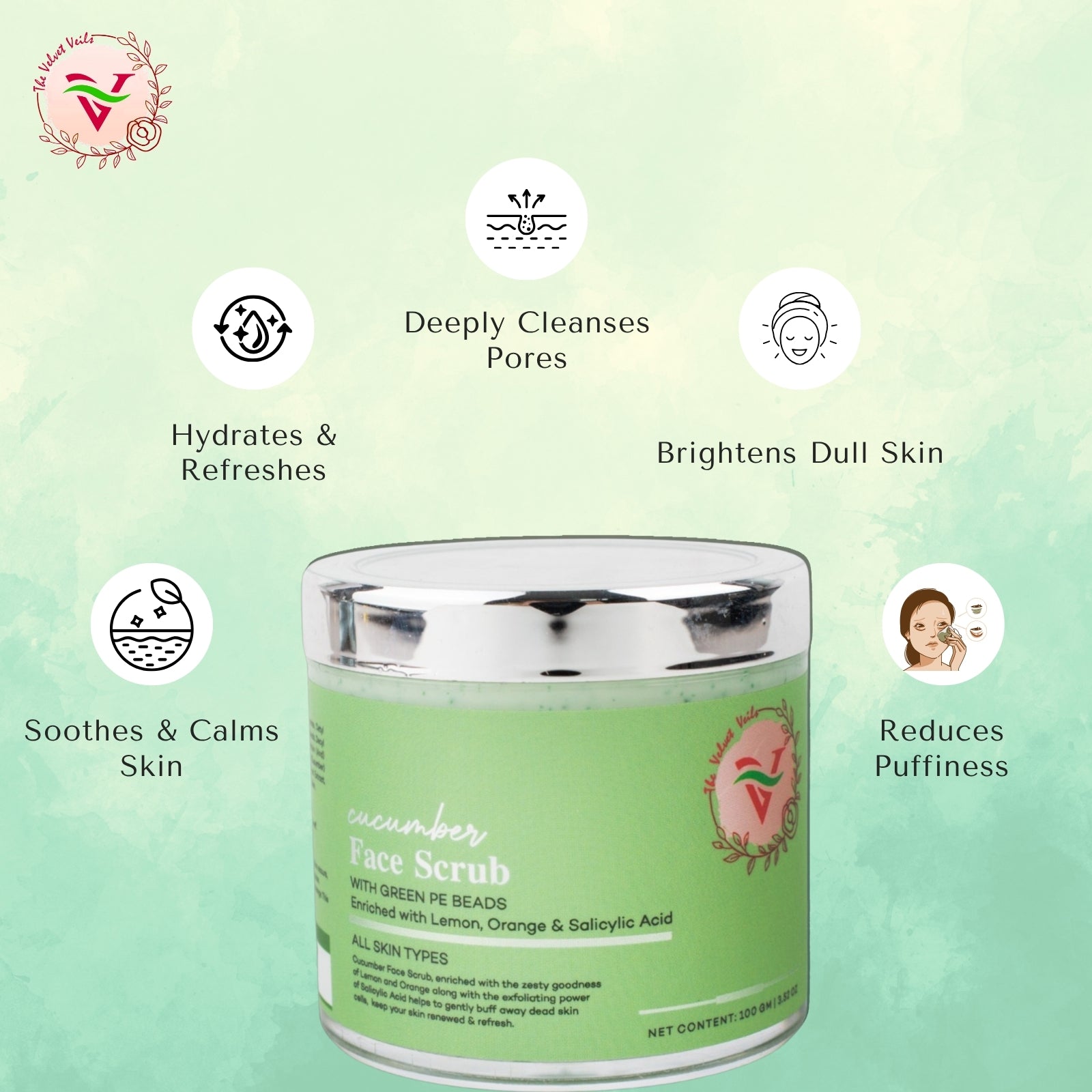 The Velvet Veils Cucumber Face Scrub - The Velvet Veils