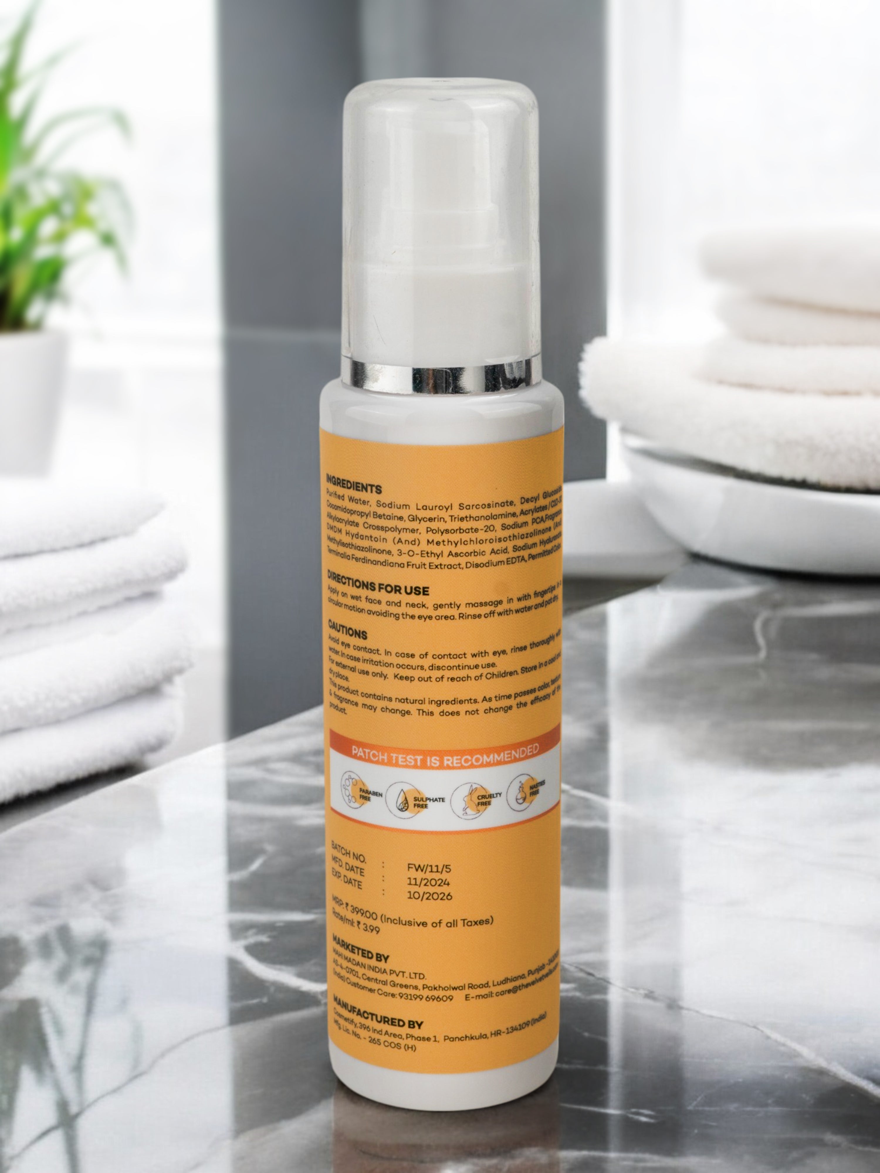 The Velvet Veils Vitamin C Face Wash - The Velvet Veils