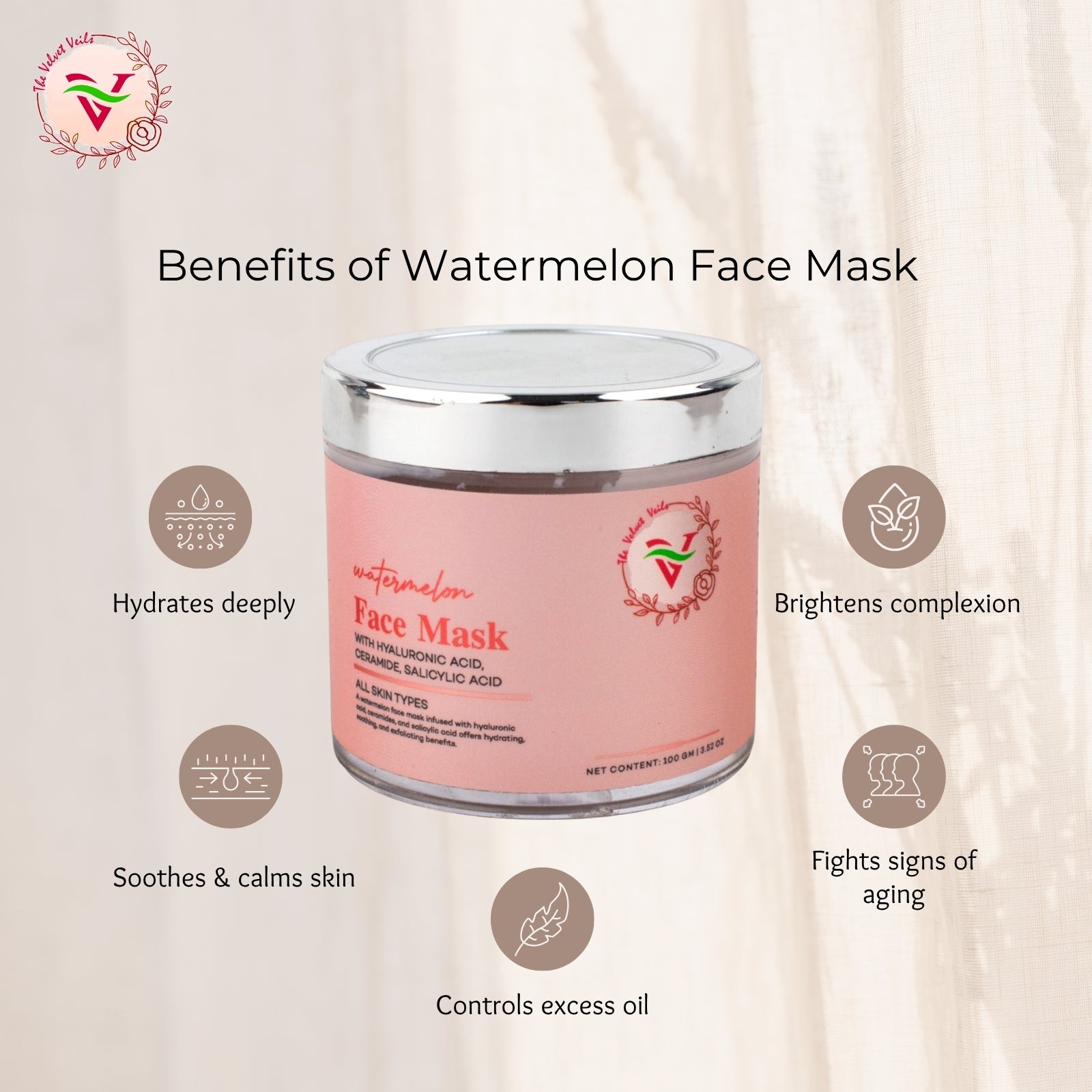 The Velvet Veils Watermelon Face Mask