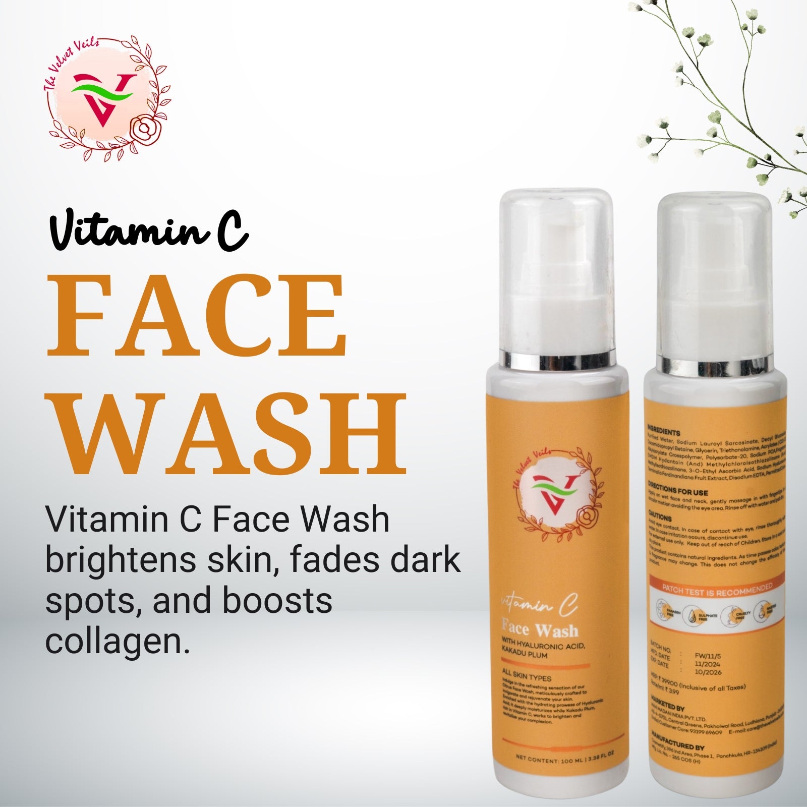 The Velvet Veils Vitamin C Face Wash - The Velvet Veils