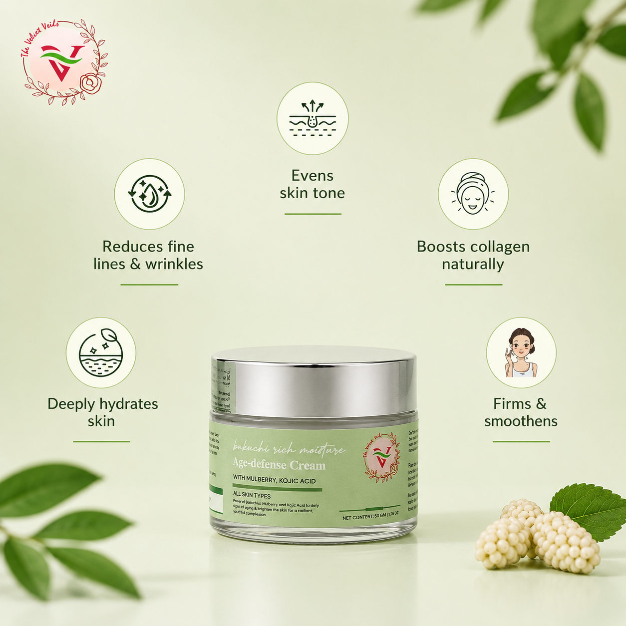 The Velvet Veils Bakuchi Rich Moisture Age Defence Cream