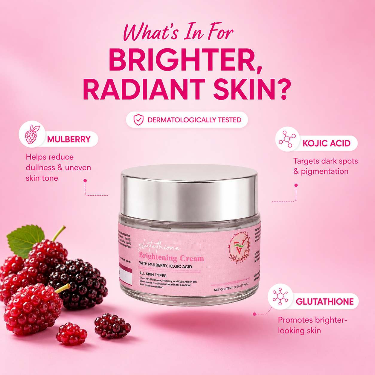 The Velvet Veils Glutathione Brightening Cream