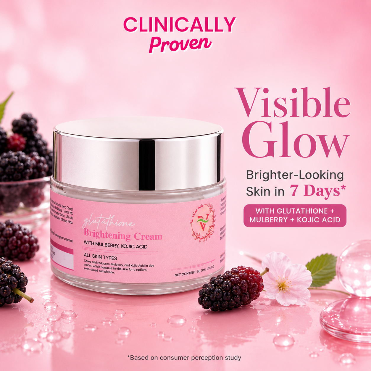 The Velvet Veils Glutathione Brightening Cream