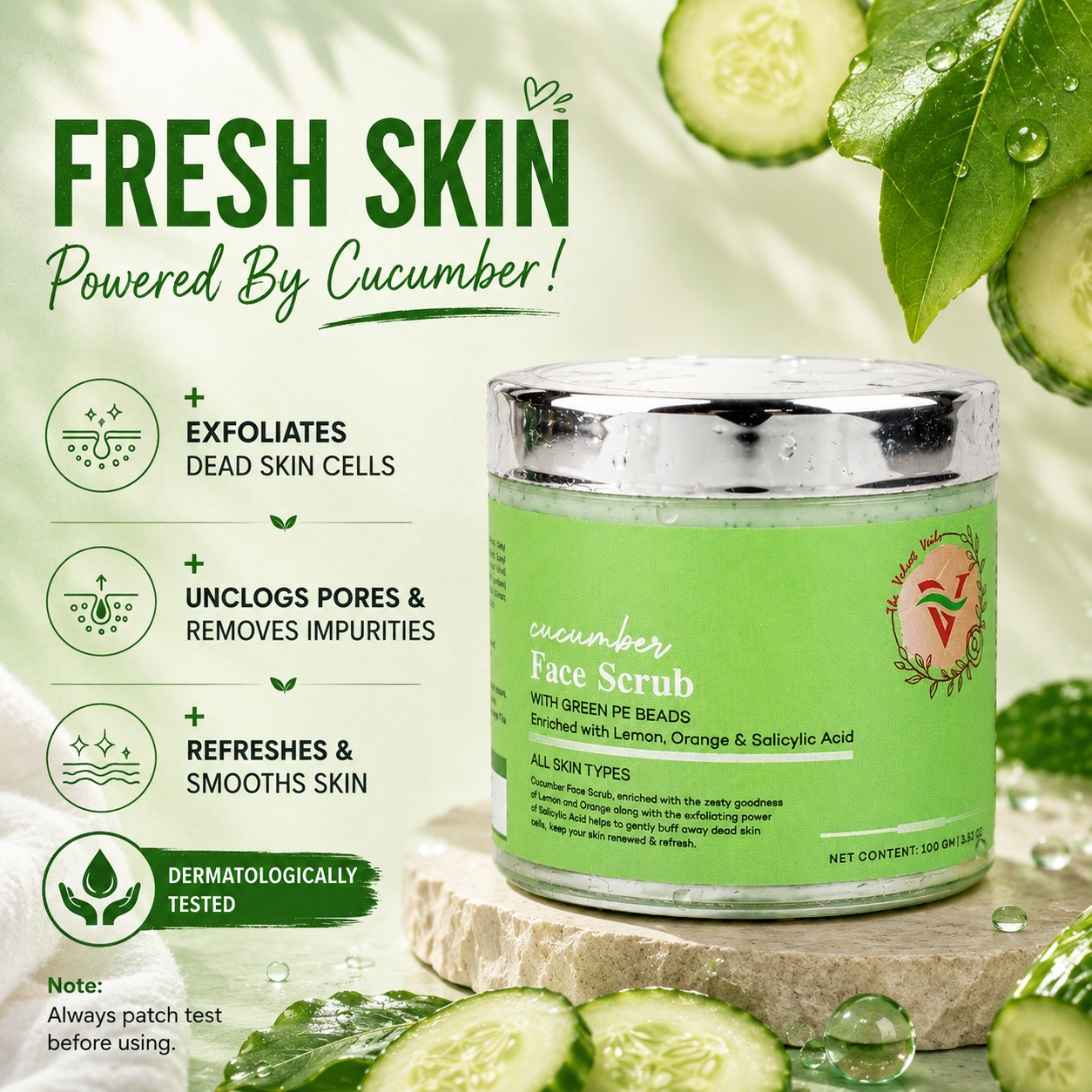 The Velvet Veils Cucumber Face Scrub
