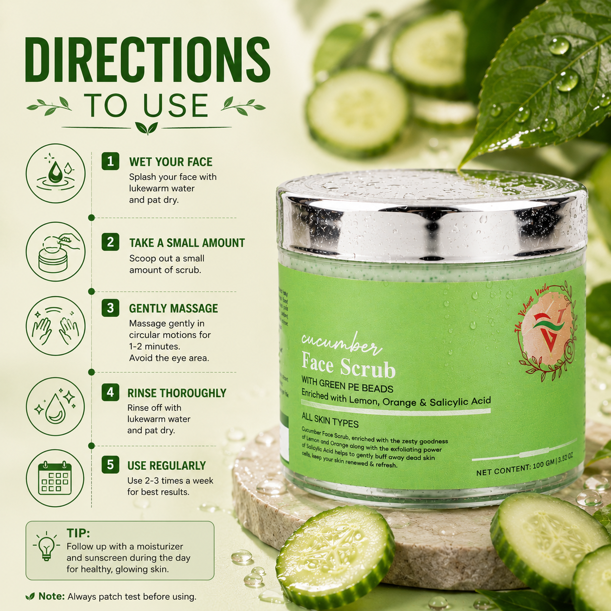 The Velvet Veils Cucumber Face Scrub