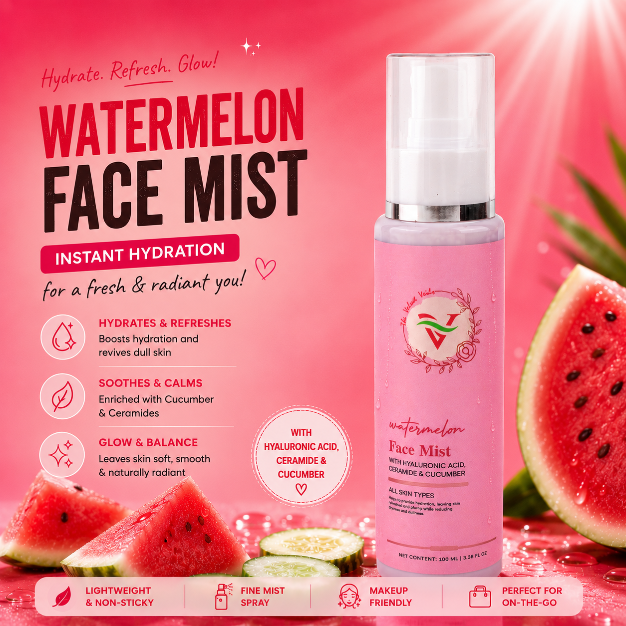 The Velvet Veils Watermelon Face Mist