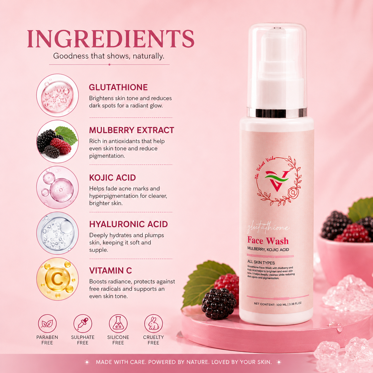 The Velvet Veils Glutathione Face Wash