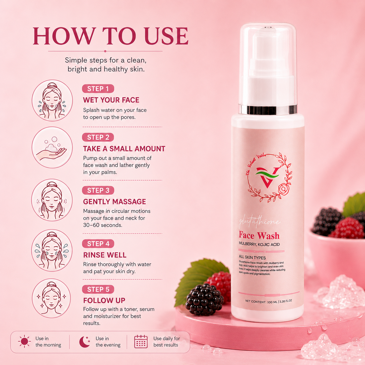 The Velvet Veils Glutathione Face Wash