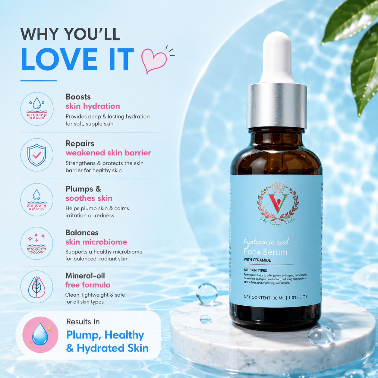 The Velvet Veils Hyaluronic Acid Face Serum