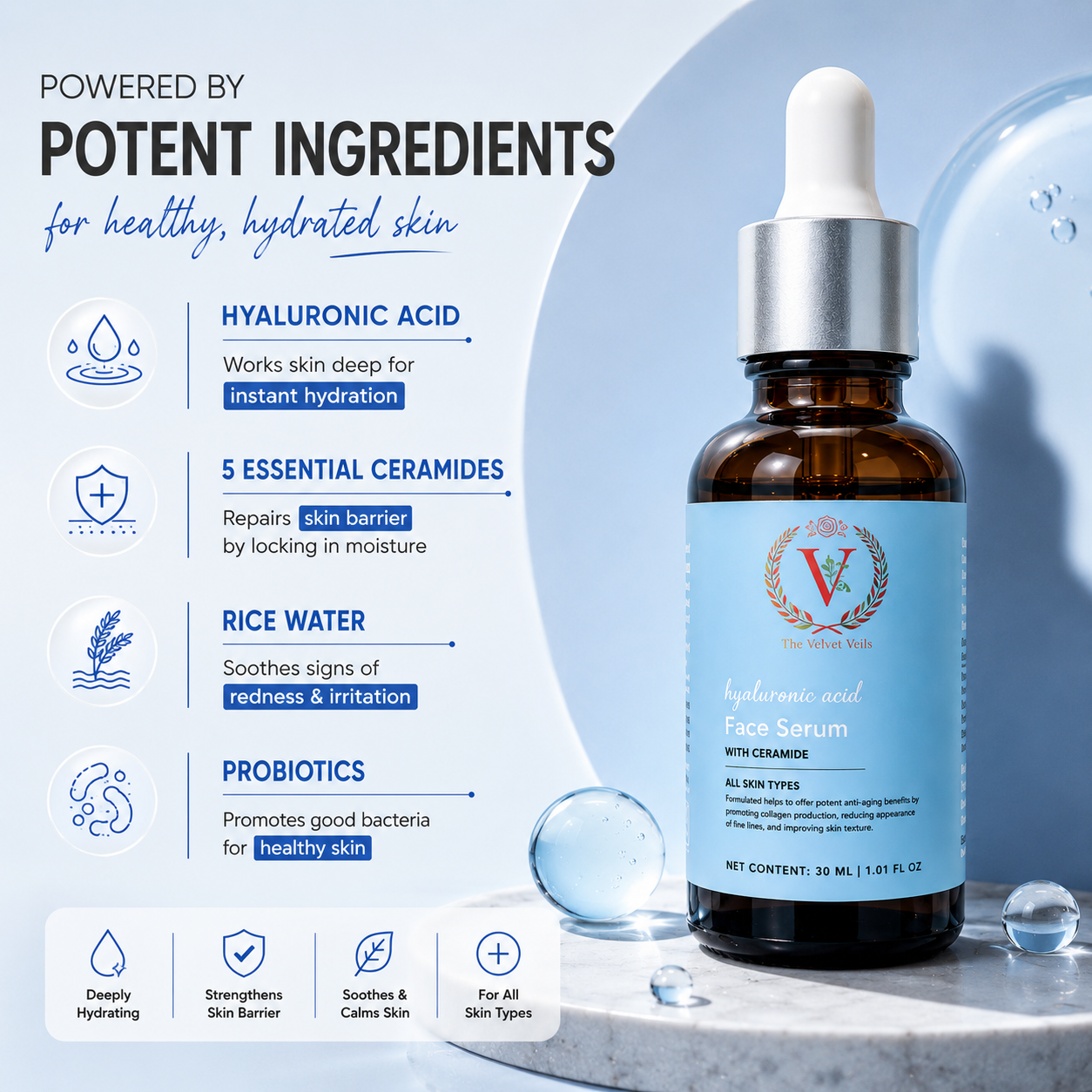 The Velvet Veils Hyaluronic Acid Face Serum