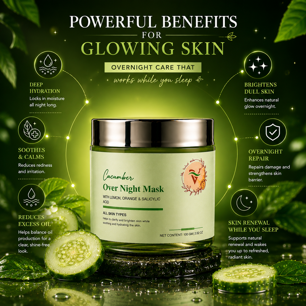 The Velvet Veils Cucumber Overnight Mask