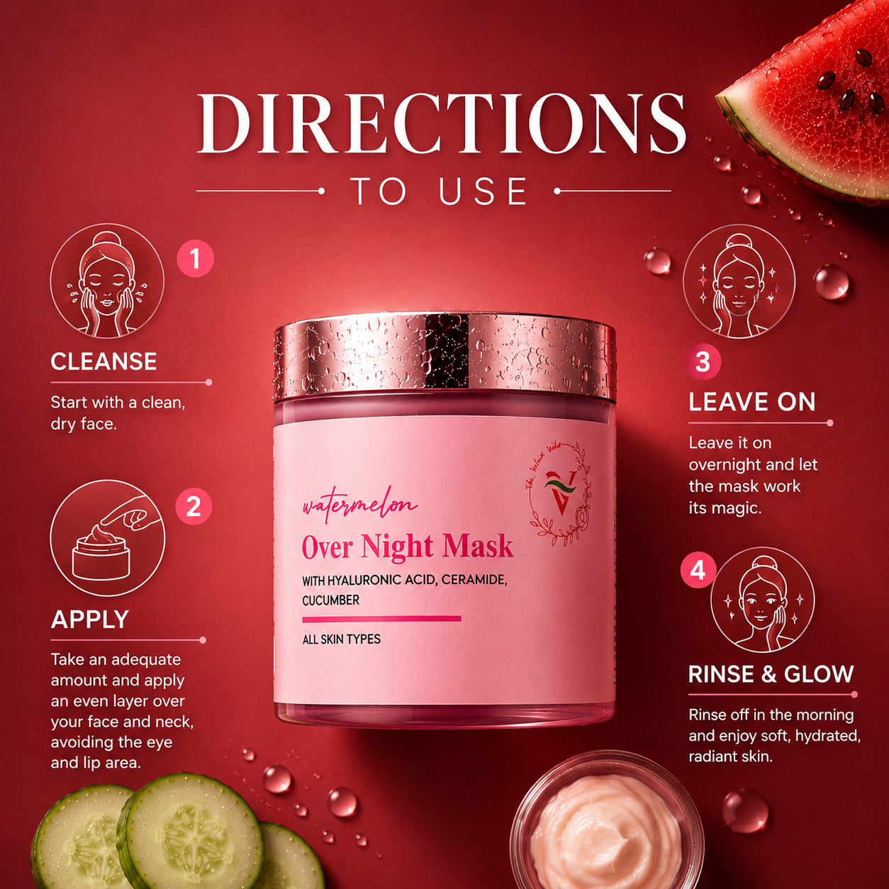 The Velvet Veils Watermelon Overnight Mask