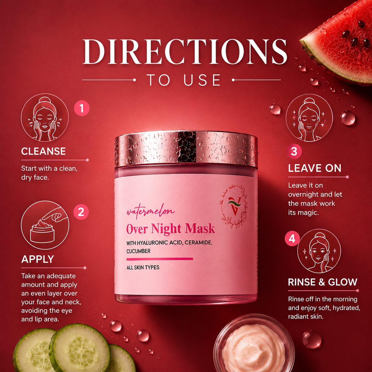 The Velvet Veils Watermelon Overnight Mask